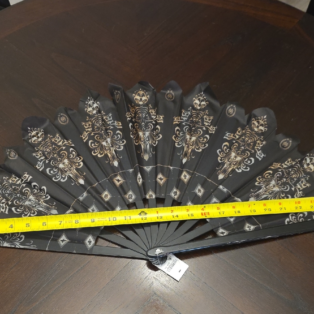 Disney Parks Haunted Mansion Black 14"x 25" Handheld Fan